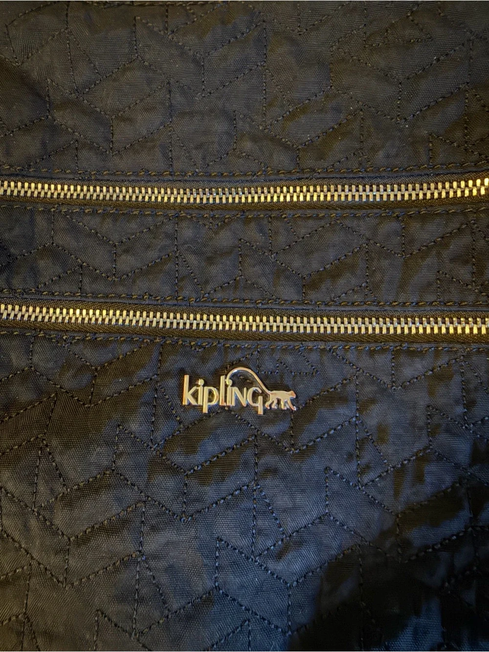 Kipling Black Quilted Crossbody Messenger Bag